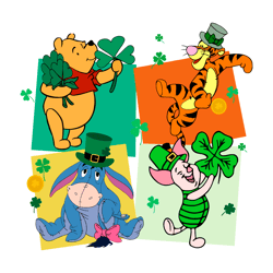 Disney Pooh Characters Lucky Patricks Day Svg Digital File