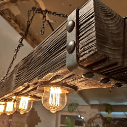 SUPER STYLISH RUSTIC WOODEN BEAM CEILING LAMP RUSTIC CHANDELIER