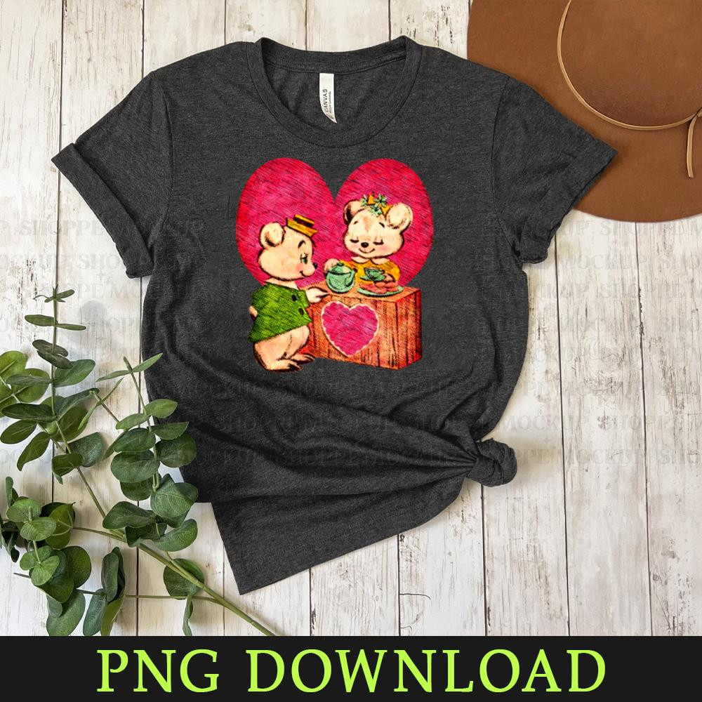 KL150324400-Vintage Retro Cute Valentine Bears Cartoon Animals, PNG design.jpg