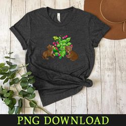 cartoon bear cubs on a background of raspberries and flowers cartoon animals, png design