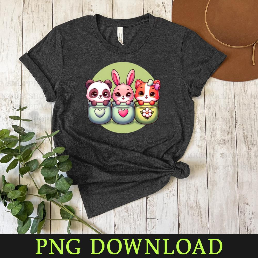 KL15032488-Cat Panda Bunny Cute Animals Cartoon Animals, PNG design.jpg