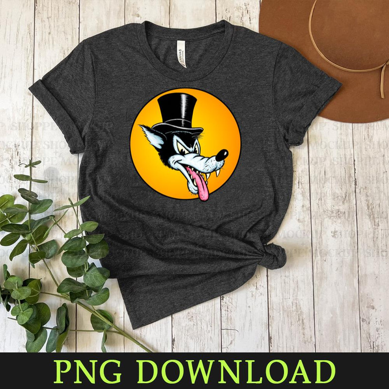 KL150324330-Rockabilly Wolf Cartoon Animals, PNG design.jpg