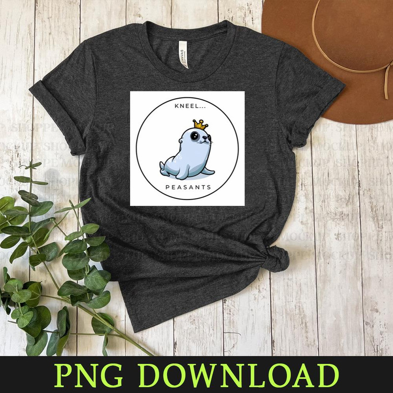 KL150324238-King Seal Cartoon Animals, PNG design.jpg