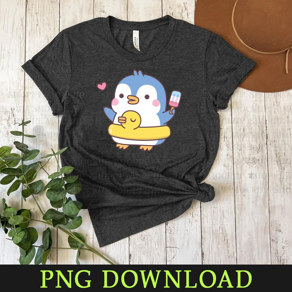 KL050424375-Cute Penguin With Duck Pool Float PNG Sublimation Digital Download.jpg