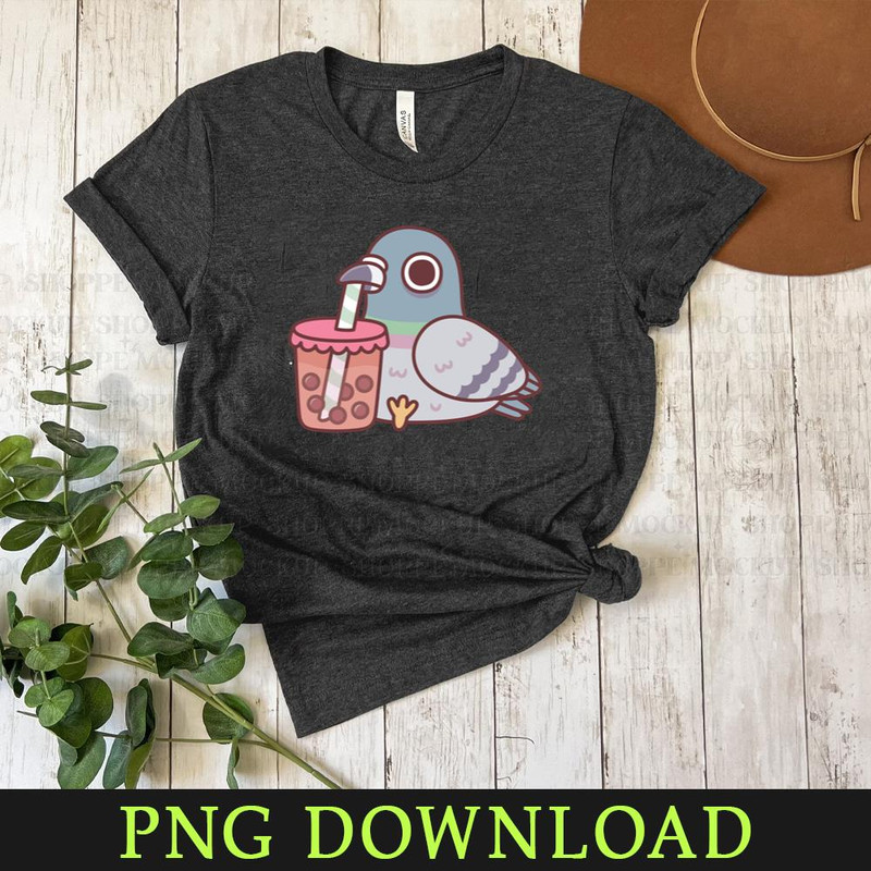 KL050424376-Cute Pigeon Drinking Bubble Tea 1 PNG Sublimation Digital Download.jpg