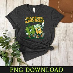 shamrock and roll st patricks day retro cartoon png sublimation digital download