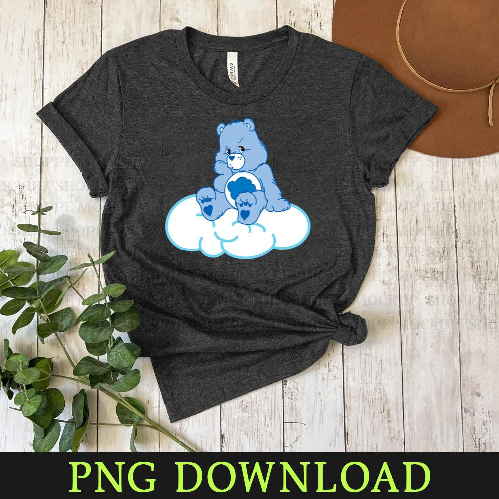 KL050424613-Grumpy Bear pouting on cloud PNG Sublimation Digital Download.jpg