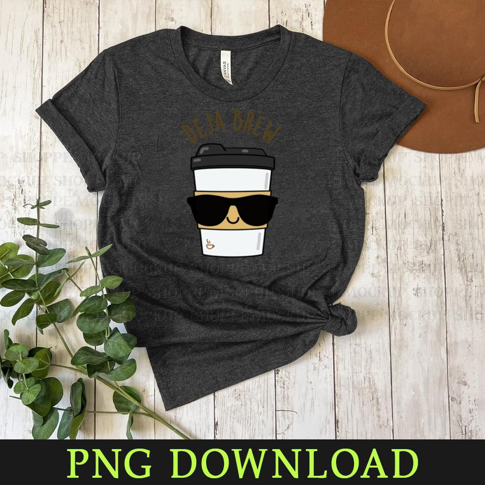 KL080424114-Deja Brew Cute Coffee Pun Cartoon PNG, PNG Sublimation Digital Download.jpg