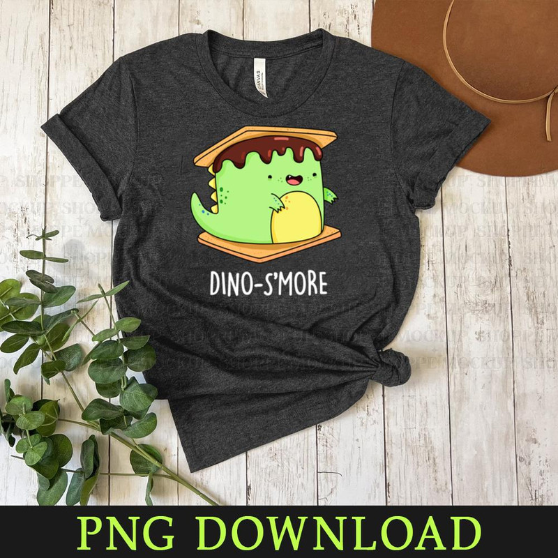 KL080424116-Dinosmore Cute Dinosaur Smore Pun Cartoon PNG, PNG Sublimation Digital Download.jpg