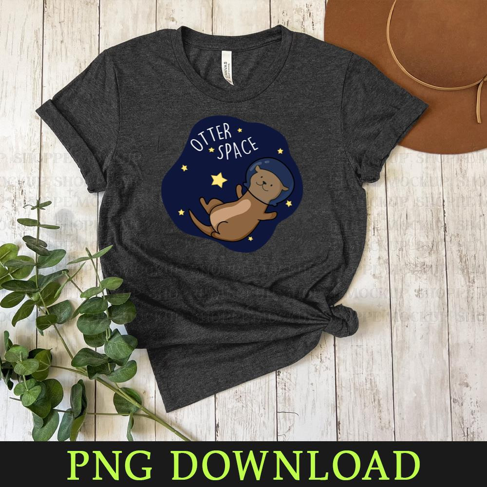KL080424301-Otter Space Cute Astronaut Outer Space Otter Pun Cartoon PNG, PNG Sublimation Digital Download.jpg