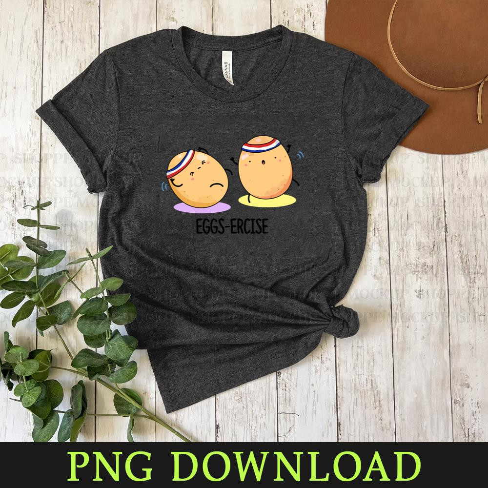 KL080424129-Eggsercise Cute Egg Pun Cartoon PNG, PNG Sublimation Digital Download.jpg