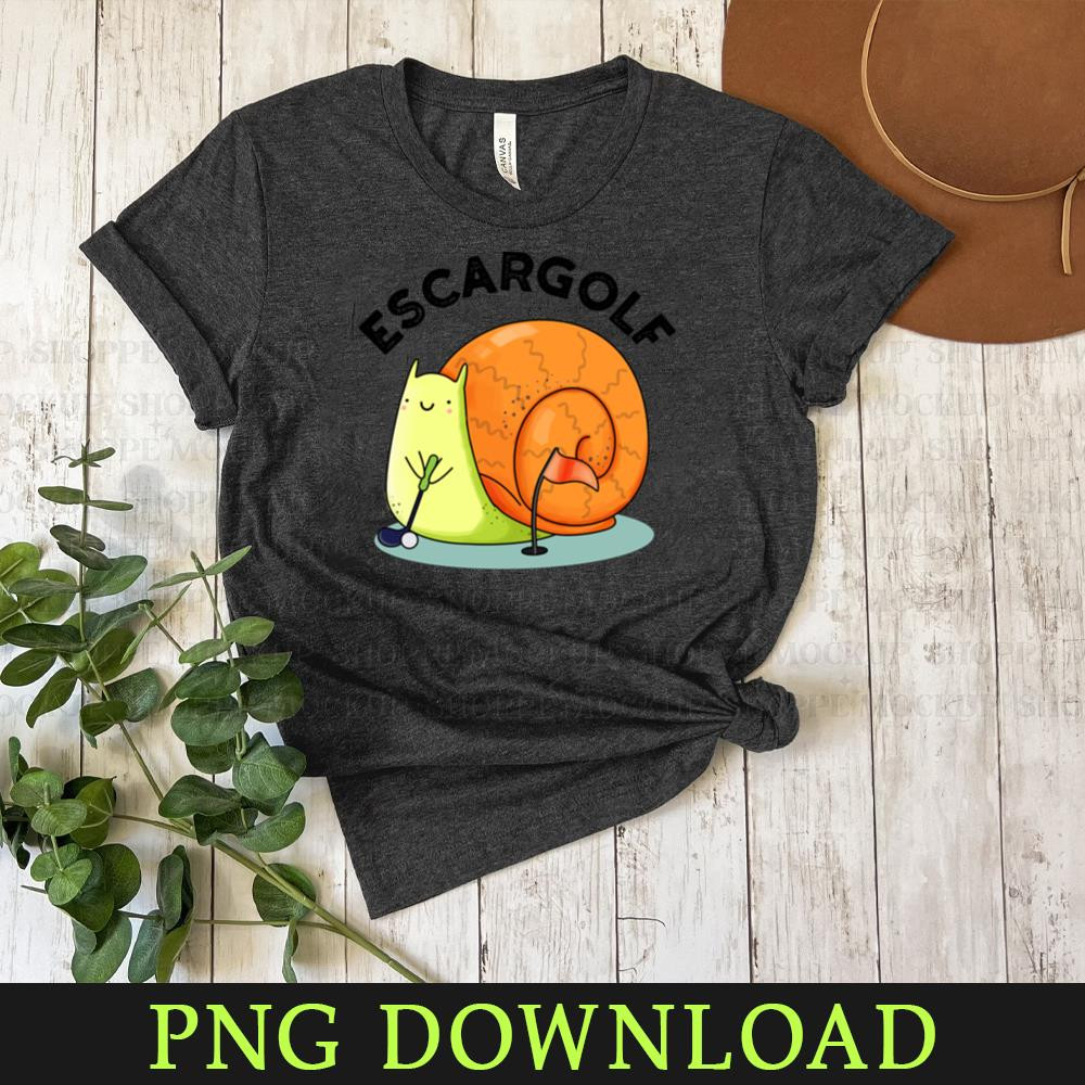 KL080424135-Escargolf Cute Escargot Snail Pun Cartoon PNG, PNG Sublimation Digital Download.jpg
