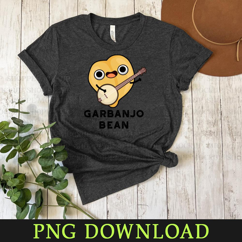 KL080424165-Garbanjo Bean Cute Garbanzo Banjo Pun Cartoon PNG, PNG Sublimation Digital Download.jpg