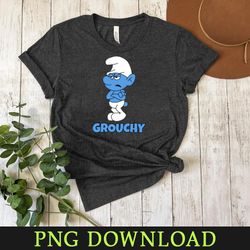 grouchy smurf cartoon png, png sublimation digital download