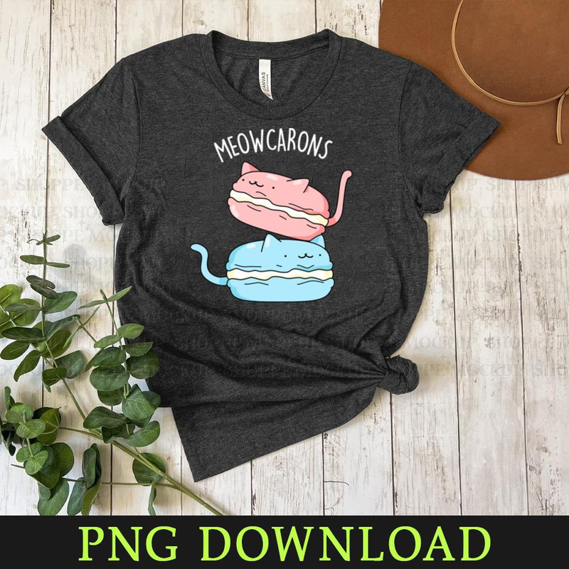 KL080424272-Meowcaron Cute Cat Macaron Pun Cartoon PNG, PNG Sublimation Digital Download.jpg