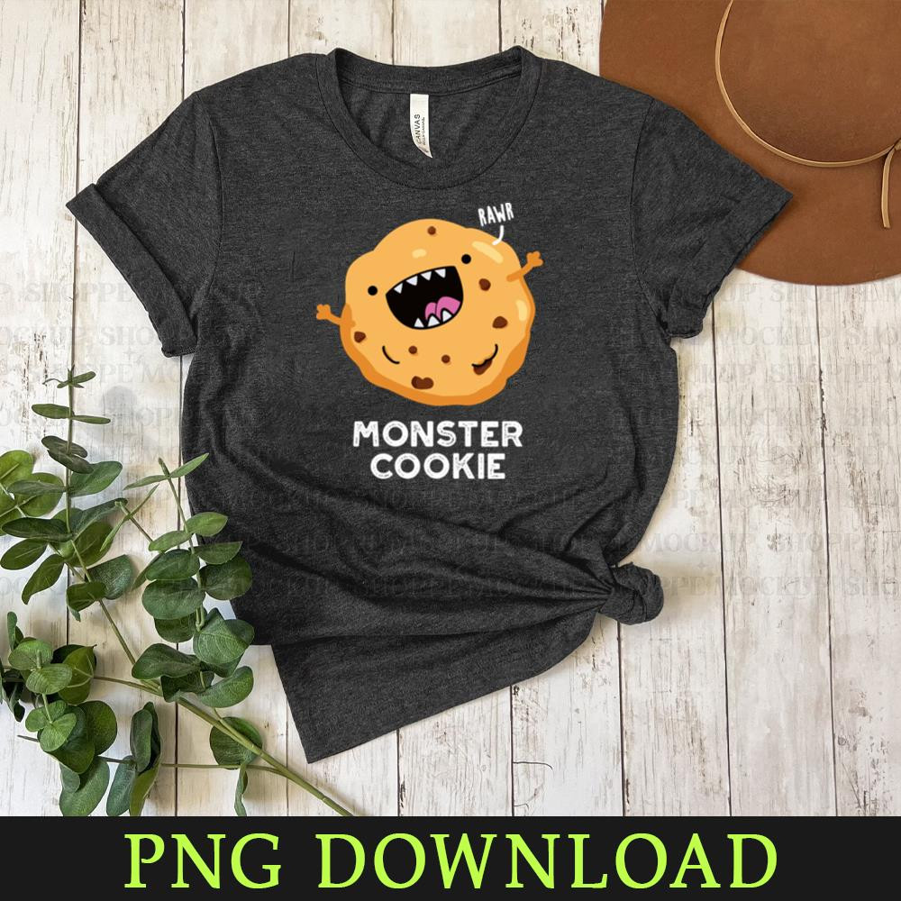 KL080424279-Monster Cookie Cute Food Pun Cartoon PNG, PNG Sublimation Digital Download.jpg