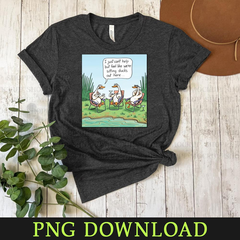 KL080424367-Sitting Ducks Cartoon PNG, PNG Sublimation Digital Download.jpg