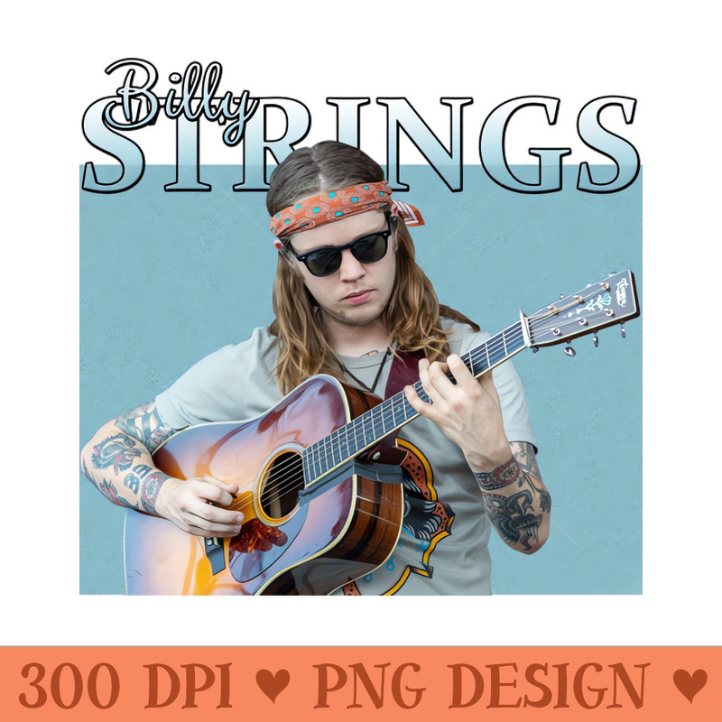 Billy Strings  Guitarist 70s Style - PNG Download Collection - Good Value