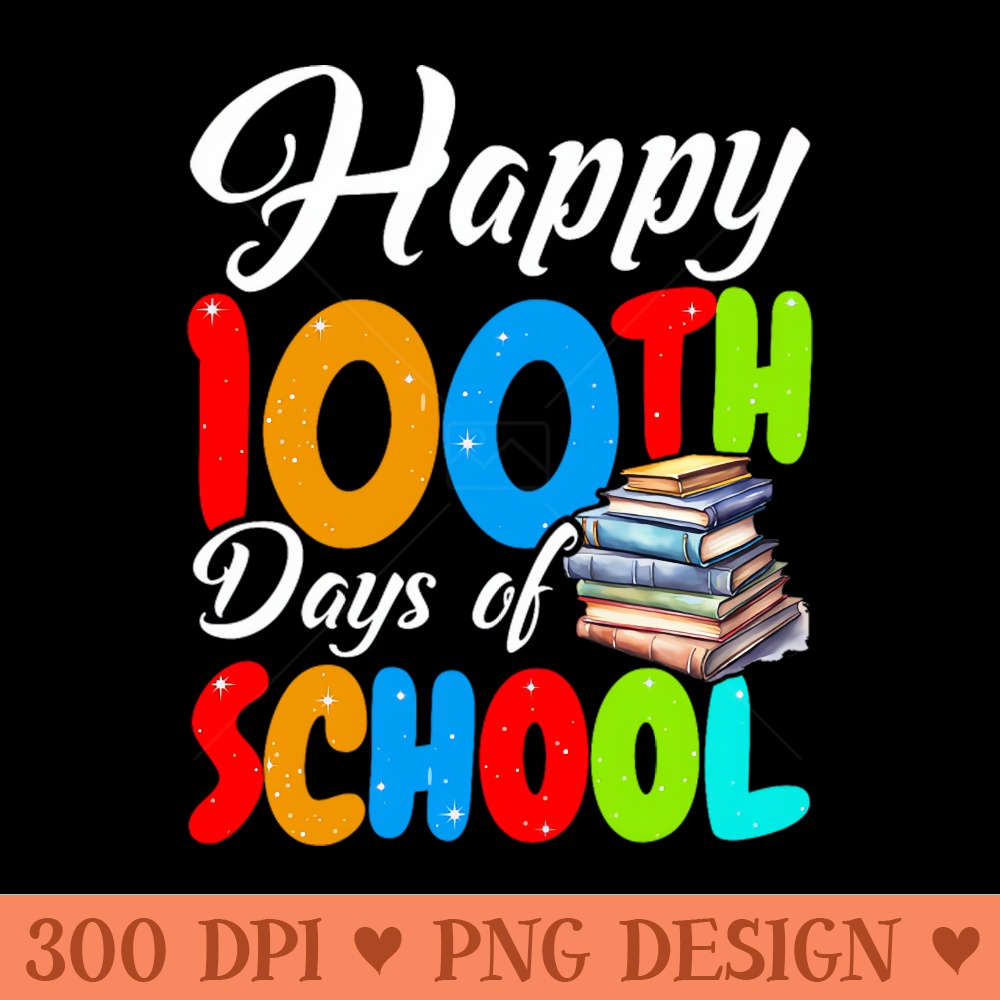 Happy 100 Days Of School Kids Teachers Men Women and Student - Premium PNG Downloads - Convenience