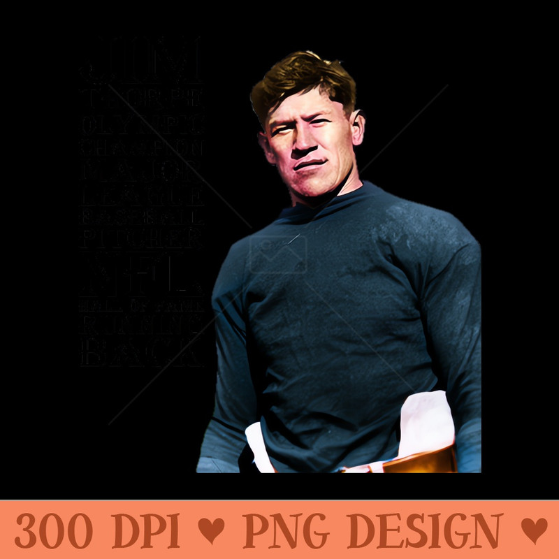 Jim Thorpe, 1912, version - Instant PNG Download - High Quality 300 DPI