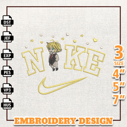 Nike Luffy One Piece Embroidery Design, Nike Anime Embroidery Design