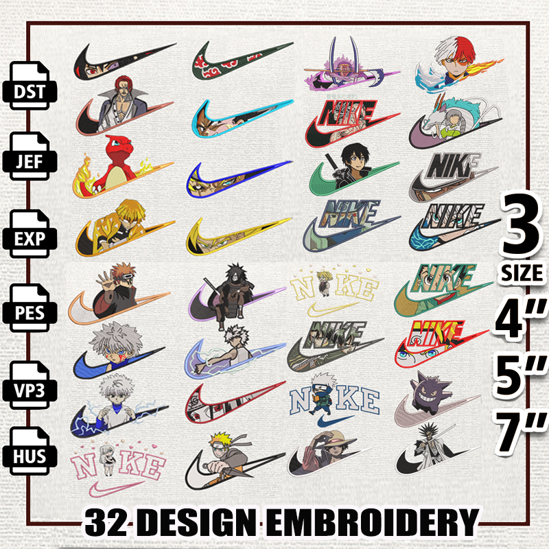 Anime bundle designs for embroidery machine, instant download.png