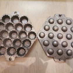 Vintage Baking Dish Tartlets Cake Cupcakes 2 in 1 USSR, Soviet Aluminum Iron Press Form for Baking Baskets 3
