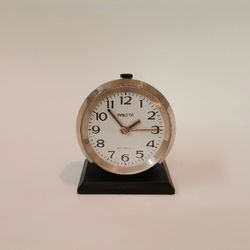 Vintage Mini Alarm Clock Rocket, Retro Desk Alarm Clock RAKETA, Table Small Soviet Souvenir Home Decor USSR 2
