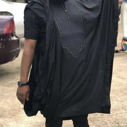 Native African men's outfit, Agbada outfit, Dashiki outfit for modern men, Native African men's suit, Black Agbada style