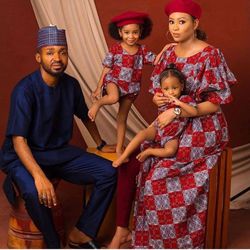 Family Ankara matching outfit for couple, Native matching outfit for family, family goal outfit, ankara family outfits