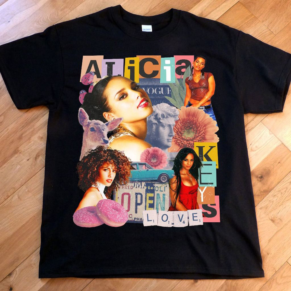 Alicia Keys Black T-shirt Men Women Short Sleeve Full Size S to 5XL TL612.png
