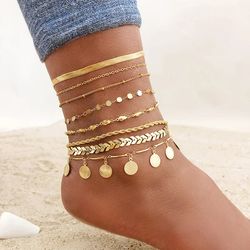 Snake Chain Anklet for Women Girls Adjustable Summer Beach Chain Anklet Bracelet Mother's Day Gifts Stainless Steel