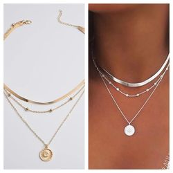 Sterling Silver Three-Layer Snake Chain Necklaces
