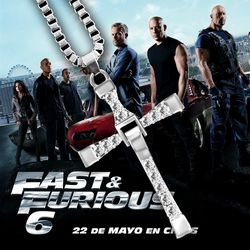 Dominic Toretto The Fast and The Furious Item Crystal Jesus Men Cross Pendant Necklace