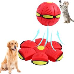 Flying Saucer Ball, Pet Toy, Outdoor Flying Saucer Ball for Dogs, Magic UFO Ball, Deformation Stomp Ball(US customers )