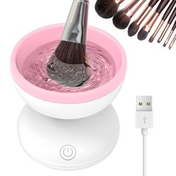 Electric Makeup Brush Cleaner Wash Makeup Brush Cleaner Machine Fit for All Size Brushes Automatic Spinner (US customers