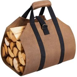 Outdoor camping accessories firewood carrier bag canvas durable wood holder carry storage pouch(US Customers)