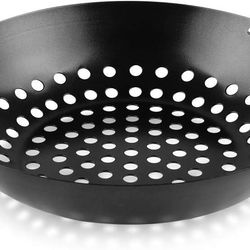High Quality Round Grill Wok with Handle for Big Green Egg Veggie Basket BBQ Accessory Barbecue(US Customers)