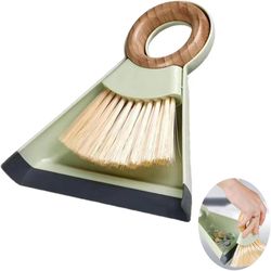 Household Cleaning Tools Desktop Cleaning Mini Broom and Dustpan Set Wooden Handle(US Customers)