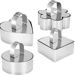 3D Cake Molds with Pusher Lifter Cooking Rings Set of 4(US Customers)