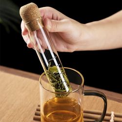 Tea Strainer Accessories Glass Test Tube Tea Strainer Glass Tube Tea Infuser With Cork Lid(US Customers)