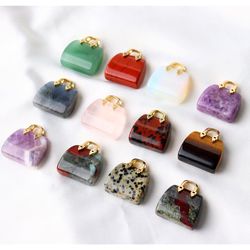 Chakra Stones Hand Carved Gemstone Healing Crystals Handbag Shaped (US Customers)