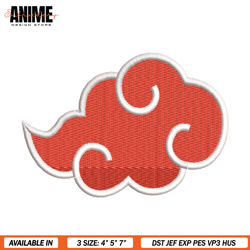 embroidery pattern naruto akatsuki cloud