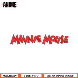 minnie mouse logo embroidery design