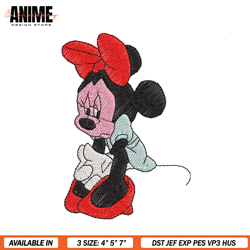 minnie mouse sad embroidery design