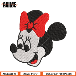 minnie mouse head embroidery design