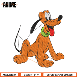 pluto disney embroidery design, pluto embroidery