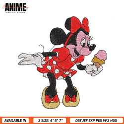 minnie mouse ice cream embroidery file