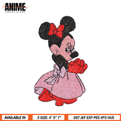 princess minnie mouse embroidery file