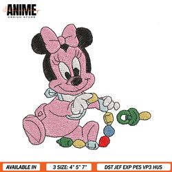 pink minnie mouse embroidery design